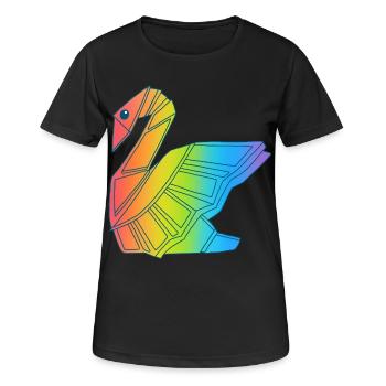 Rainbow Swan - Women's Breathable T-Shirt - black - Front - AI Model Female 172 light (172cm)