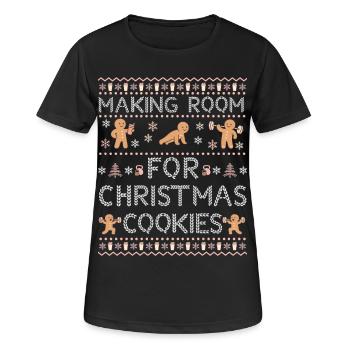 Weihnachten Gym - Weihnnachten Outfit für Sportler - Frauen T-Shirt atmungsaktiv - Schwarz - Vorne - AI Model Female 172 light (172cm)