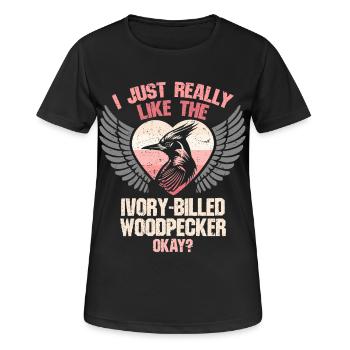 Elfenbein Specht Vogelbeobachter - Frauen T-Shirt atmungsaktiv - Schwarz - Vorne - AI Model Female 172 light (172cm)