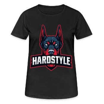 Tête de doberman – HARDSTYLE - T-shirt respirant Femme - noir - Devant - AI Model Female 172 light (172cm)