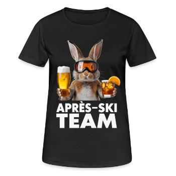 Après-Ski Häschen Team - Frauen T-Shirt atmungsaktiv - Schwarz - Vorne - AI Model Female 172 light (172cm)