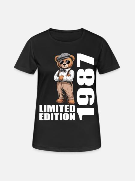 1987 Limited Edition Bär Geburtstag 1987 - Dame T-shirt svedtransporterende - sort