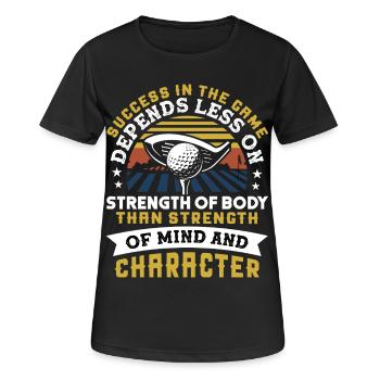 Golf - Frauen T-Shirt atmungsaktiv - Schwarz - Vorne - AI Model Female 172 light (172cm)