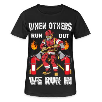 Feuerwehr - Frauen T-Shirt atmungsaktiv - Schwarz - Vorne - AI Model Female 172 light (172cm)