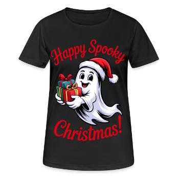 Cheerful ghost with gifts - Women's Breathable T-Shirt - black - Front - AI Model Female 172 light (172cm)