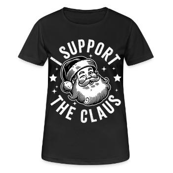 Ich unterstütze den Claus - Frauen T-Shirt atmungsaktiv - Schwarz - Vorne - AI Model Female 172 light (172cm)