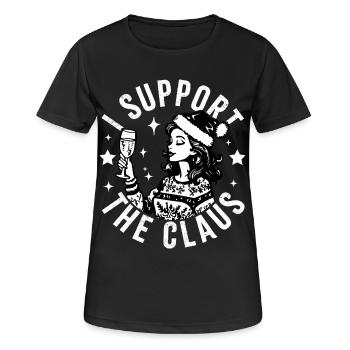 Ich unterstütze den Claus - Frauen T-Shirt atmungsaktiv - Schwarz - Vorne - AI Model Female 172 light (172cm)