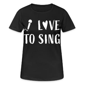 J’aime chanter - Chanteur Chanteur Chœur chanter - T-shirt respirant Femme - noir - Devant - AI Model Female 172 light (172cm)