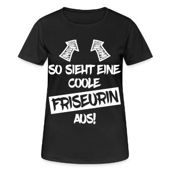Coiffeur cool drôle dicton cadeau - T-shirt respirant Femme - noir - Devant - AI Model Female 172 light (172cm)