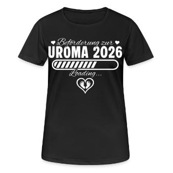 Uroma 2026 Familie Schwangerschaft verkünden - Frauen T-Shirt atmungsaktiv - Schwarz - Vorne - AI Model Female 172 light (172cm)