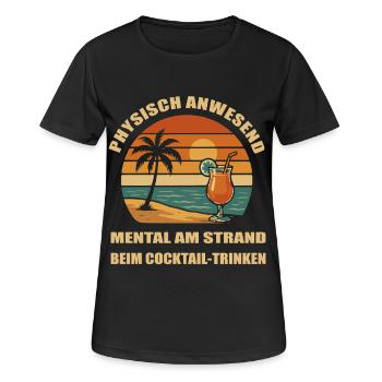Urlaubsreif - Frauen T-Shirt atmungsaktiv - Schwarz - Vorne - AI Model Female 172 light (172cm)
