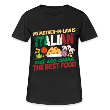 Italienische Schwiegermutter - Frauen T-Shirt atmungsaktiv - Schwarz - Vorne - AI Model Female 172 light (172cm)