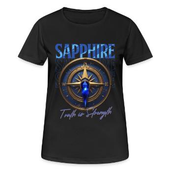 Birthstone September Sapphire - Women's Breathable T-Shirt - black - Front - AI Model Female 172 light (172cm)