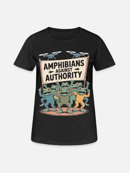 Amphibians Against Authority Portland - Women's Breathable T-Shirt - black