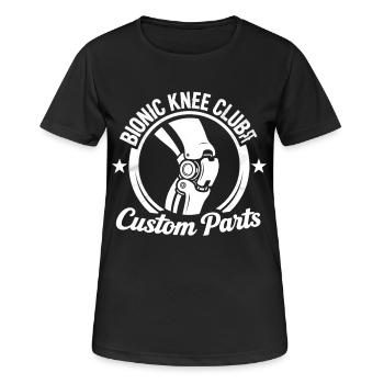 Cadeau de chirurgie du genou de remplacement bionique du genou - T-shirt respirant Femme - noir - Devant - AI Model Female 172 light (172cm)