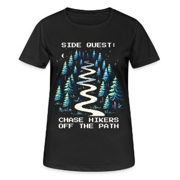 Nebenquest: Wanderer jagen | Ranger - Frauen T-Shirt atmungsaktiv - Schwarz - Vorne - AI Model Female 172 light (172cm)