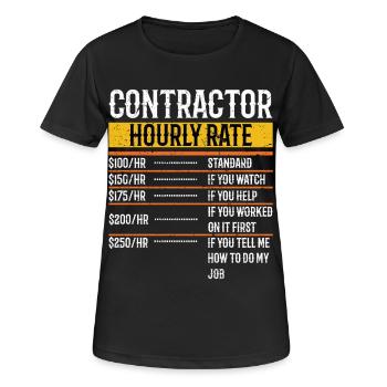 Entrepreneur drôle Taux horaire Homme à tout faire Taux de main-d’œuvre - T-shirt respirant Femme - noir - Devant - AI Model Female 172 light (172cm)