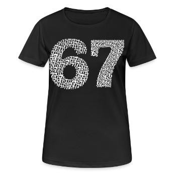 Mème Sixty Seven - T-shirt respirant Femme - noir - Devant - AI Model Female 172 light (172cm)