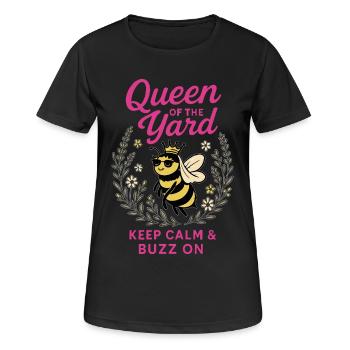 Abeilles Reine du Jardin - T-shirt respirant Femme - noir - Devant - AI Model Female 172 light (172cm)