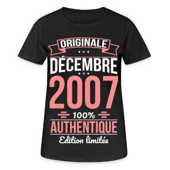 18th Birthday - Original - December 2007 - Women's Breathable T-Shirt - black - Front - AI Model Female 172 light (172cm)