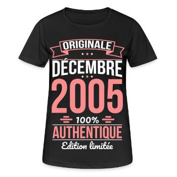 20th Anniversary - Original - December 2005 - Women's Breathable T-Shirt - black - Front - AI Model Female 172 light (172cm)