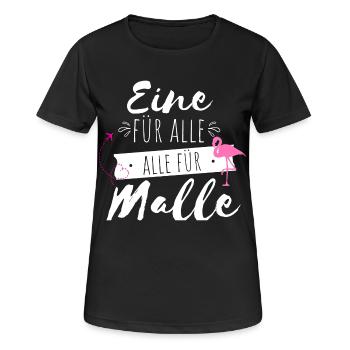 Eine Für Alle Flamingo Druck - Frauen T-Shirt atmungsaktiv - Schwarz - Vorne - AI Model Female 172 light (172cm)