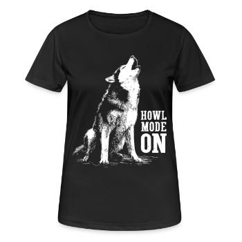Husky howls at the moon | Howl Mode On - Women's Breathable T-Shirt - black - Front - AI Model Female 172 light (172cm)