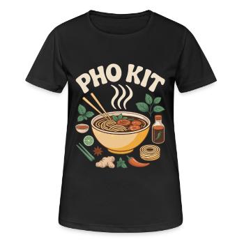 Pho Kit Bol de nouilles Foodie Asiatique - T-shirt respirant Femme - noir - Devant - AI Model Female 172 light (172cm)