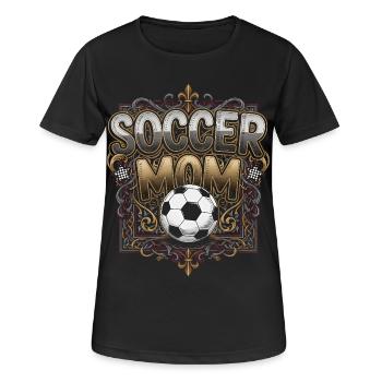  Vintage Fußball Mama Männer Frauen Kinder Spielta - Frauen T-Shirt atmungsaktiv - Schwarz - Vorne - AI Model Female 172 light (172cm)