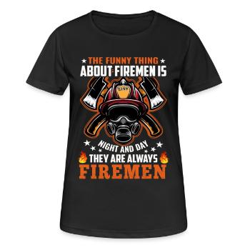 Feuerwehrmann - Frauen T-Shirt atmungsaktiv - Schwarz - Vorne - AI Model Female 172 light (172cm)