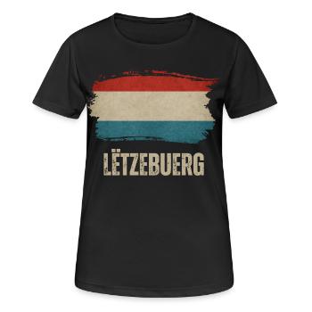 Drapeau du Luxembourg, j’adore le Luxembourg - T-shirt respirant Femme - noir - Devant - AI Model Female 172 light (172cm)
