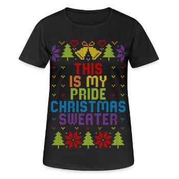 This Is My Pride Christmas Sweater Ugly Christmas - Women's Breathable T-Shirt - black - Front - AI Model Female 172 light (172cm)