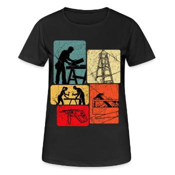DIY Projekt Spruch Familienzeit - Frauen T-Shirt atmungsaktiv - Schwarz - Vorne - AI Model Female 172 light (172cm)