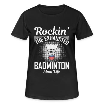 Badminton Mama - Frauen T-Shirt atmungsaktiv - Schwarz - Vorne - AI Model Female 172 light (172cm)