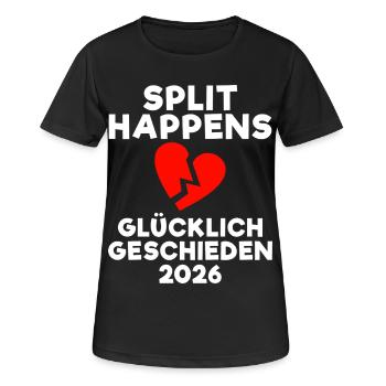 Scheidung 2026 Geschieden Neuanfang Party - Frauen T-Shirt atmungsaktiv - Schwarz - Vorne - AI Model Female 172 light (172cm)