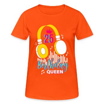 Birthday Queen 25. Geburtstag - Frauen T-Shirt atmungsaktiv - Neonorange - Vorne - AI Model Female 172 dark (172cm)