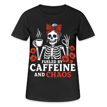 Mother Caffeine Mom Skeleton Coffee - Women's Breathable T-Shirt - black - Front - AI Model Female 172 light (172cm)