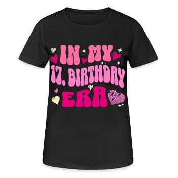 In My 17th Birthday Era Retro Heart Design - Women's Breathable T-Shirt - black - Front - AI Model Female 172 light (172cm)