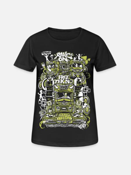 Rave on free TEKNO - Women's Breathable T-Shirt - black