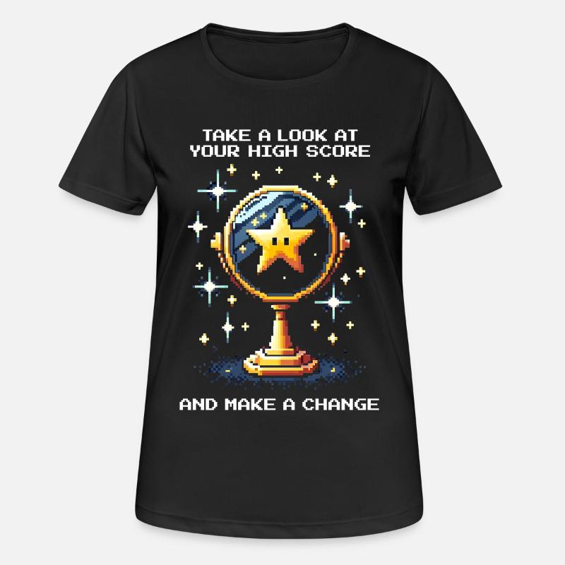 Look at the high score – change something | Arcade - Women's Breathable T-Shirt - black