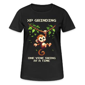 XP-Grind: Liane für Liane | Leveln, Dschungel - Frauen T-Shirt atmungsaktiv - Schwarz - Vorne - AI Model Female 172 light (172cm)