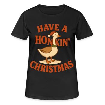 L’oie de Noël klaxonne Noël - T-shirt respirant Femme - noir - Devant - AI Model Female 172 light (172cm)