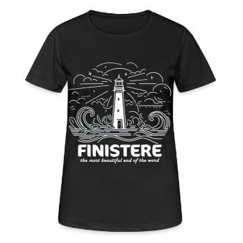 Finistère BZH Bretagne und bretonischer Stolz - Frauen T-Shirt atmungsaktiv - Schwarz - Vorne - AI Model Female 172 light (172cm)