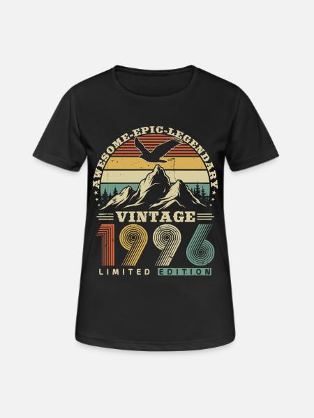 1996 Vintage Vintage Birthday Retro Gift - Women's Breathable T-Shirt - black