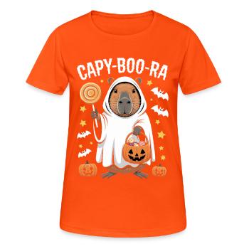 Capybara Halloween Capy-Boo-Ra Fun - T-shirt respirant Femme - orange néon - Devant - AI Model Female 172 dark (172cm)