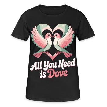 Wortspiel Vogeltaube Humor - Frauen T-Shirt atmungsaktiv - Schwarz - Vorne - AI Model Female 172 light (172cm)