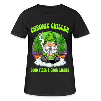 Cannabis Wichtel - Bong Gnom 420  - Frauen T-Shirt atmungsaktiv - Schwarz - Vorne - AI Model Female 172 light (172cm)