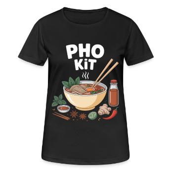 Pho Kit Bol de nouilles Foodie Asiatique - T-shirt respirant Femme - noir - Devant - AI Model Female 172 light (172cm)