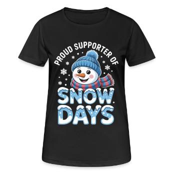 Fier supporter des jours de neige Jour de neige Hiver - T-shirt respirant Femme - noir - Devant - AI Model Female 172 light (172cm)