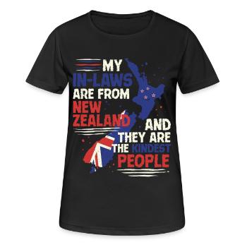 Neuseeland Verwandte Schwiegermutter - Frauen T-Shirt atmungsaktiv - Schwarz - Vorne - AI Model Female 172 light (172cm)